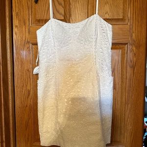 White Lilly Pulitzer Spaghetti strap/ back tie/ zipper Dress